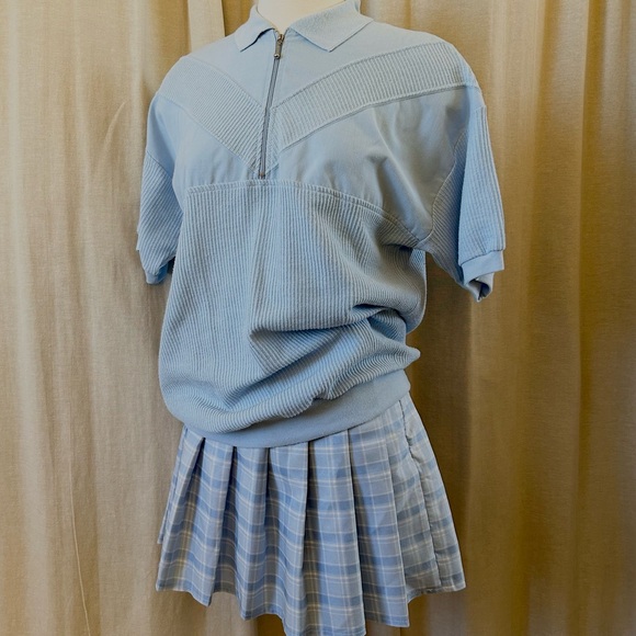 Pleated Mini Skirt Plaid Skort High-Waisted with Built-In Shorts - Picture 4 of 4